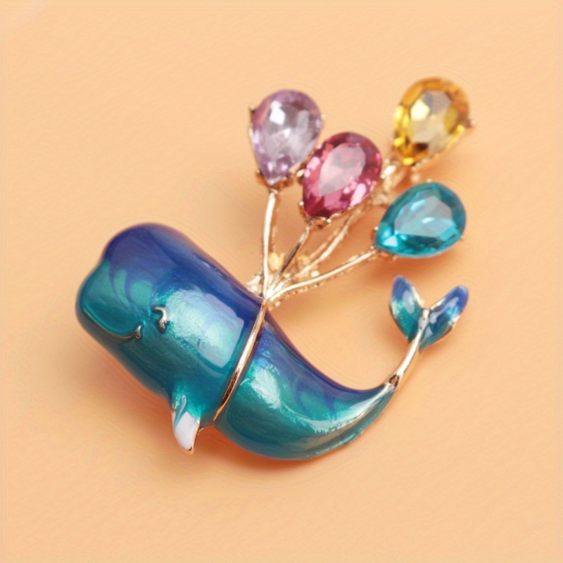 Embroidery Bali - Shiny Cute Cartoon Animal Brooch Whale