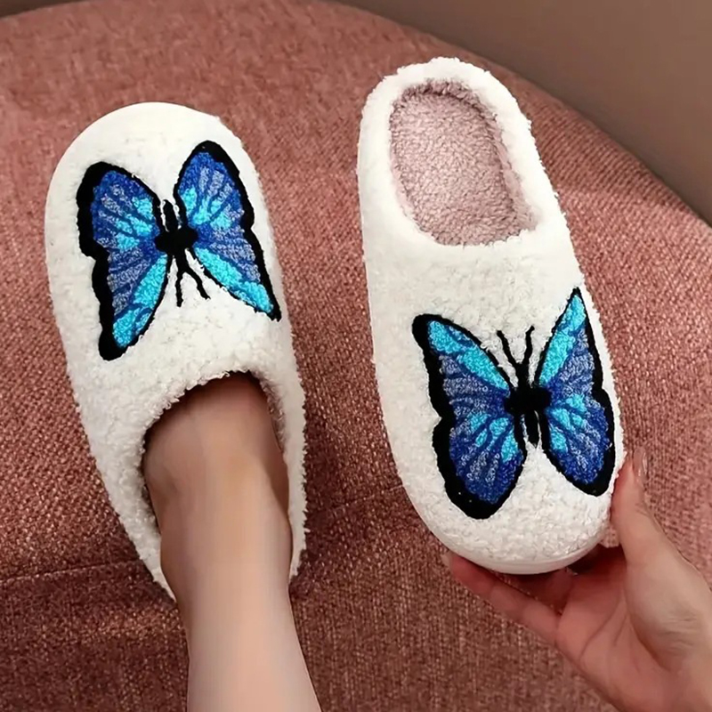 Embroidery Designer - SHAJI Unisex Fluffy Cotton Slippers with