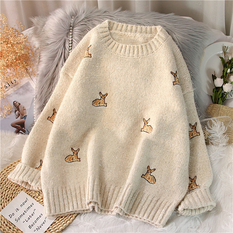 Embroidery Thread Yarn - New Women's Sweater Kawaii Ulzzang Vintage