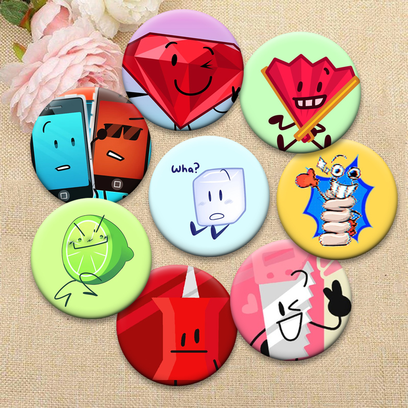 Embroidery Bali - Round Creative Pins BFDI Memes Nickel