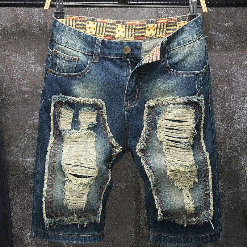 Embroidery Jeans - New European and American style ripped