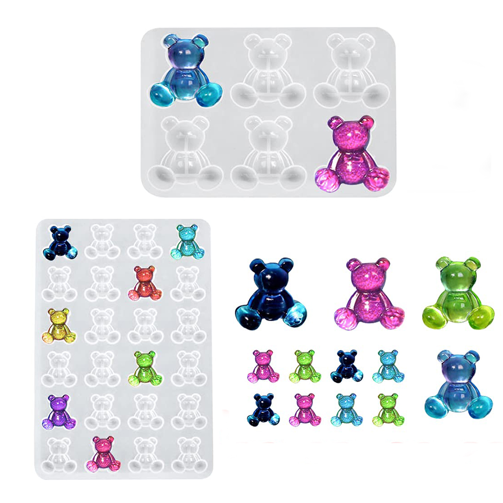 Embroidery Simple - Crystal Bear Resin Silicone Molds Small