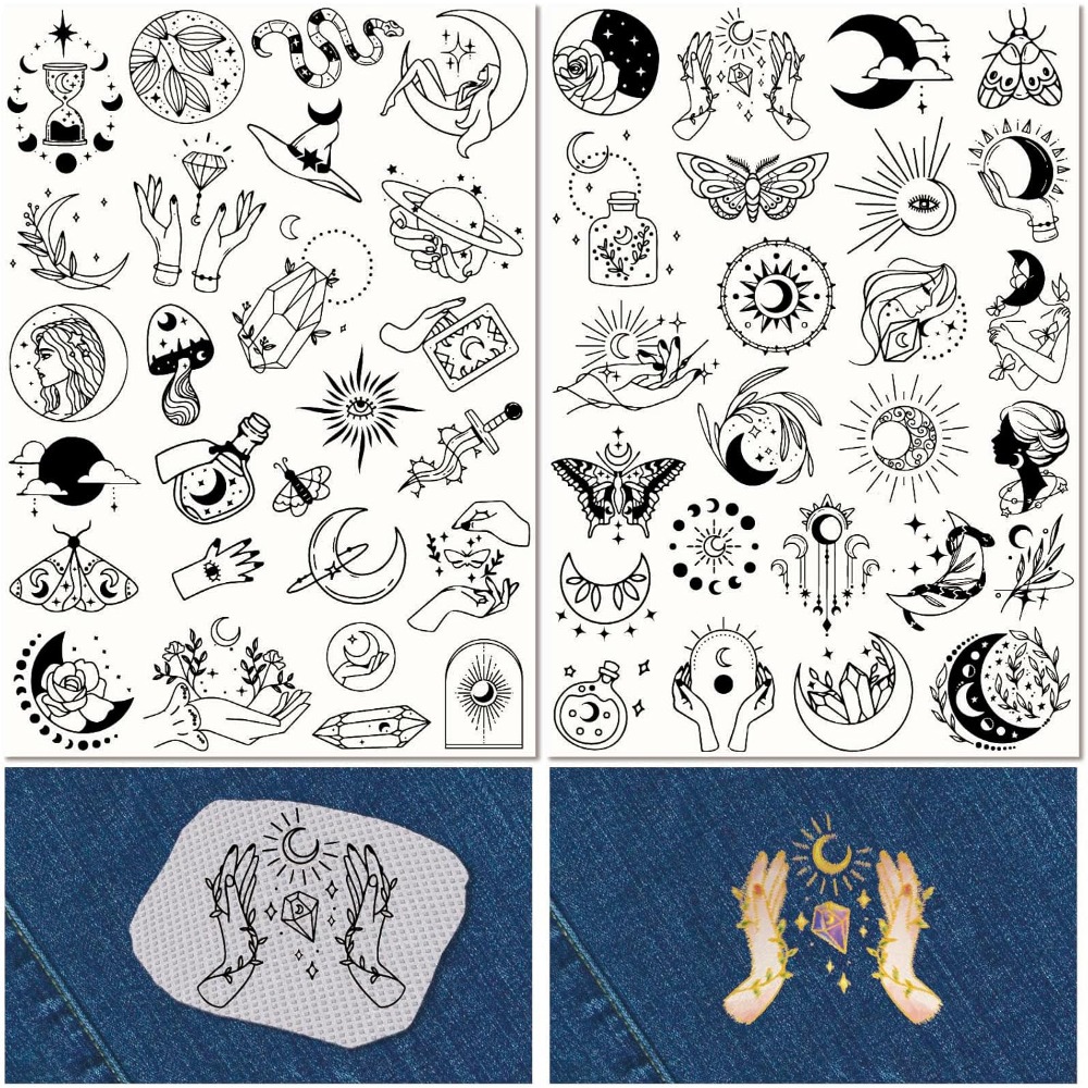 Water Soluble Stabilizer - 51Pcs Boho Moon Sun Water Soluble