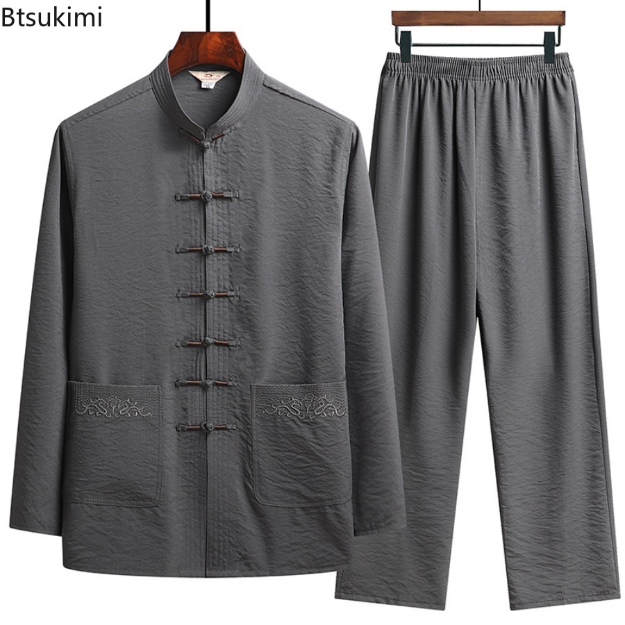Embroidery Style - Chinese Style Set Men's Spring Fall