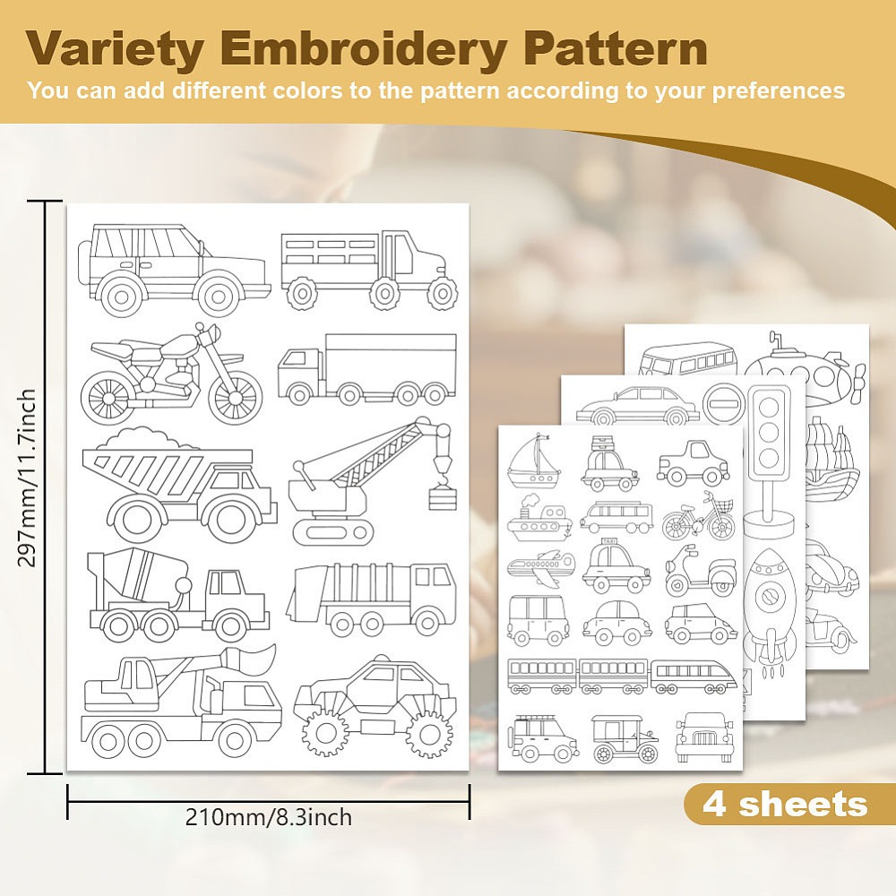 50Pcs Transportation Vehicle E - огляд і ціна Embroidery Cloth