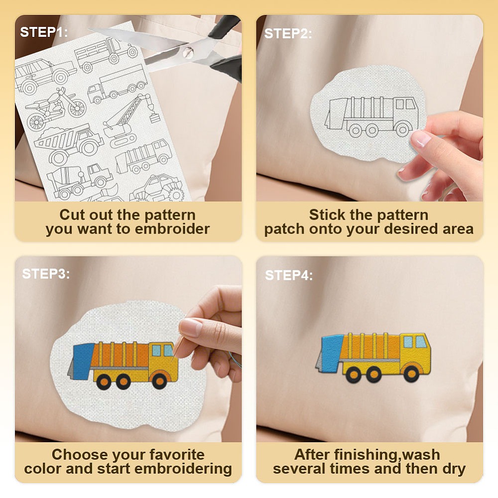 50Pcs Transportation Vehicle E - огляд і ціна Embroidery Cloth