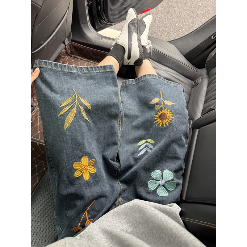 Unisex Korean Style Y2K Floral - огляд і ціна Embroidery Jeans