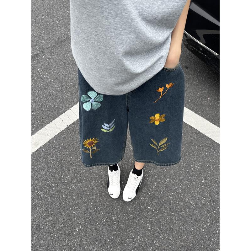 Unisex Korean Style Y2K Floral - огляд і ціна Embroidery Jeans