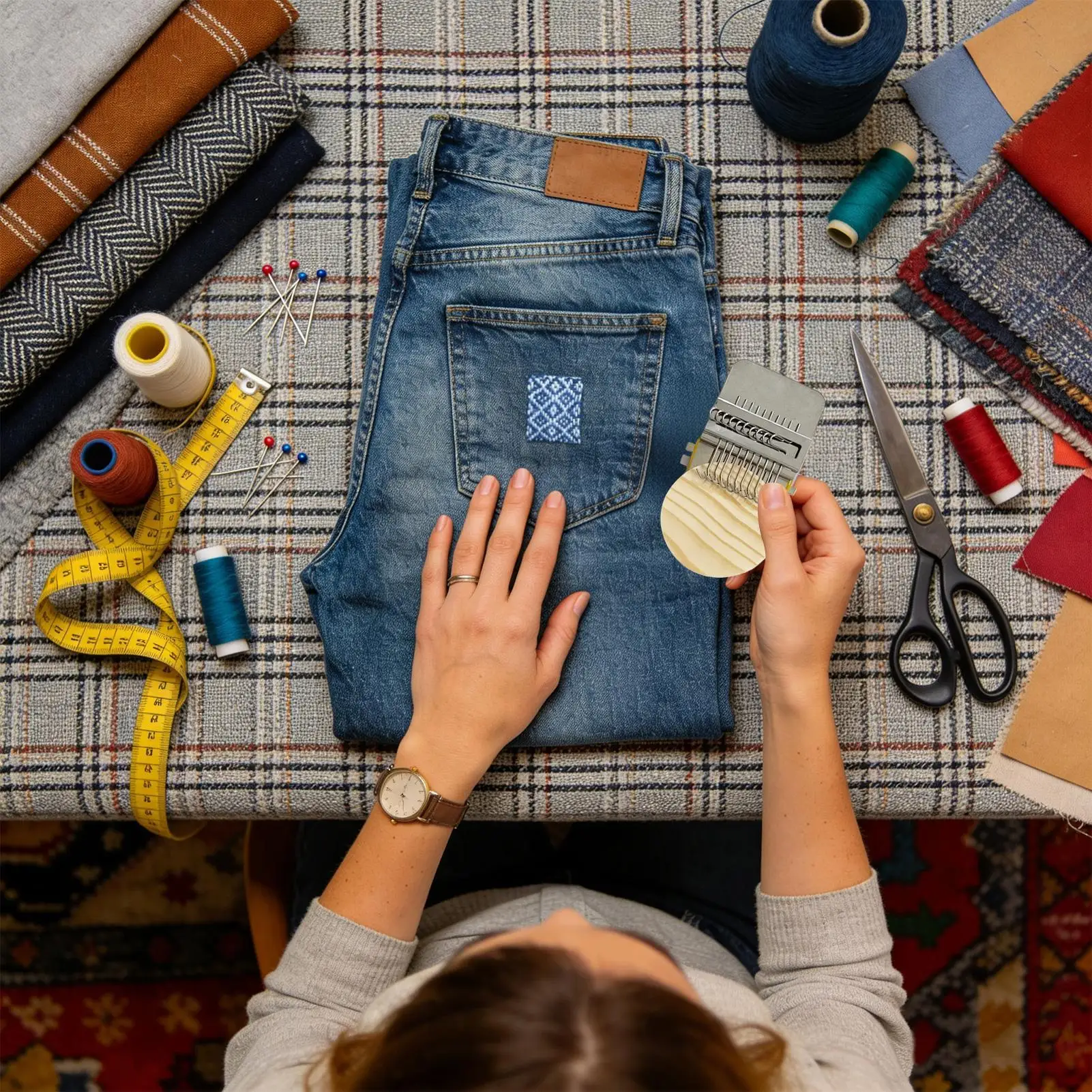 Darning Loom Patch Darning Sew - огляд і ціна Embroidery Jeans