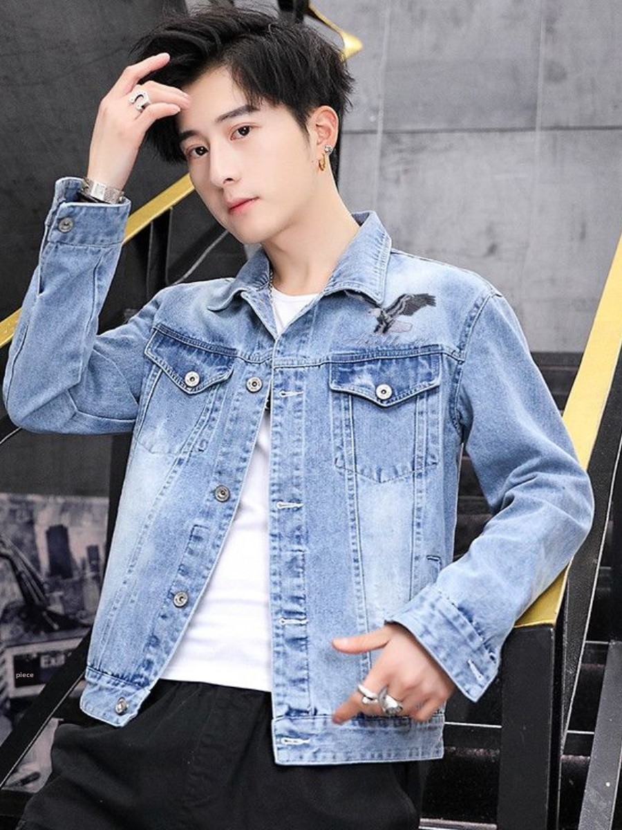 New 2026 Men's Denim Jacket Sp - огляд і ціна Embroidery Jeans