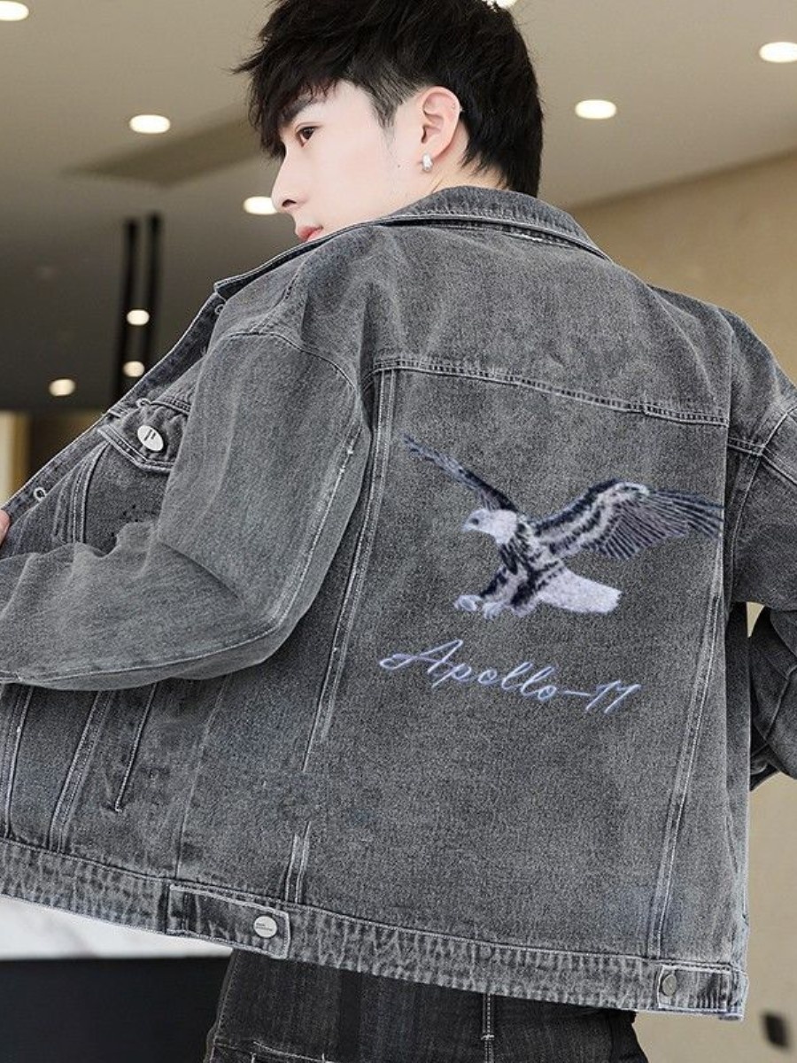 New 2026 Men's Denim Jacket Sp - огляд і ціна Embroidery Jeans