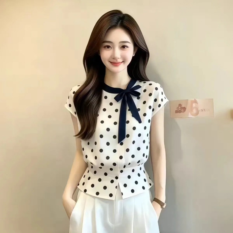 Women Polka Dot Bow Tie Neck C - огляд і ціна Embroidery Hat Machine