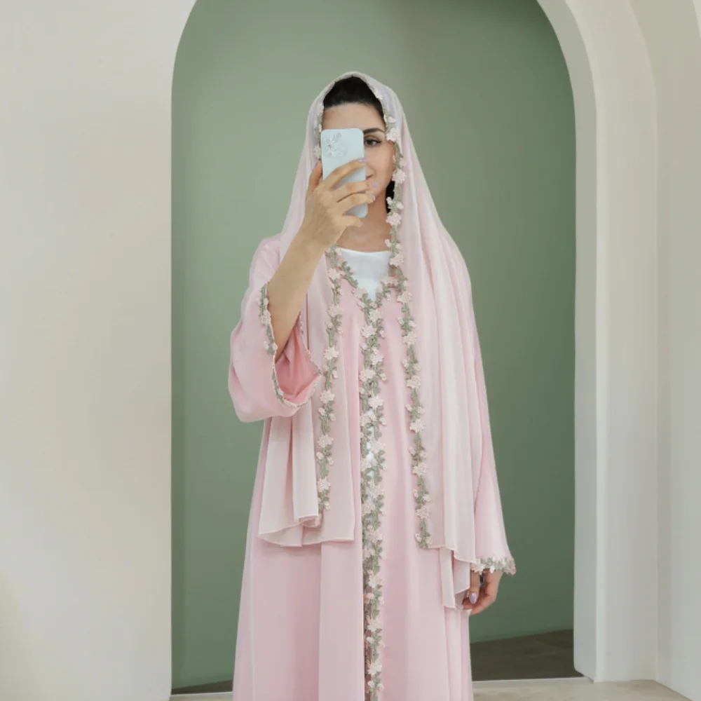 Dubai Open Abaya Muslim Hijab  - огляд і ціна Embroidery Kebaya