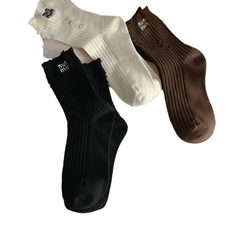 3 Pairs Luxury Brand Socks Wom - огляд і ціна Embroidery On Socks