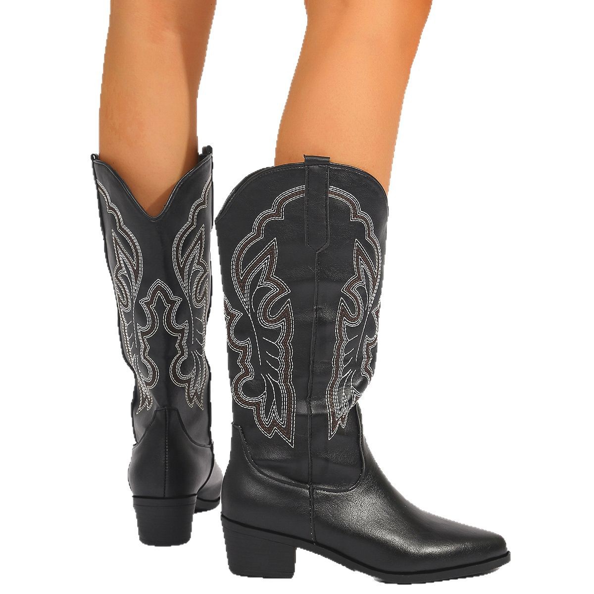 Plus Size 43 Block Heels Mid-c - огляд і ціна Embroidery On Leather