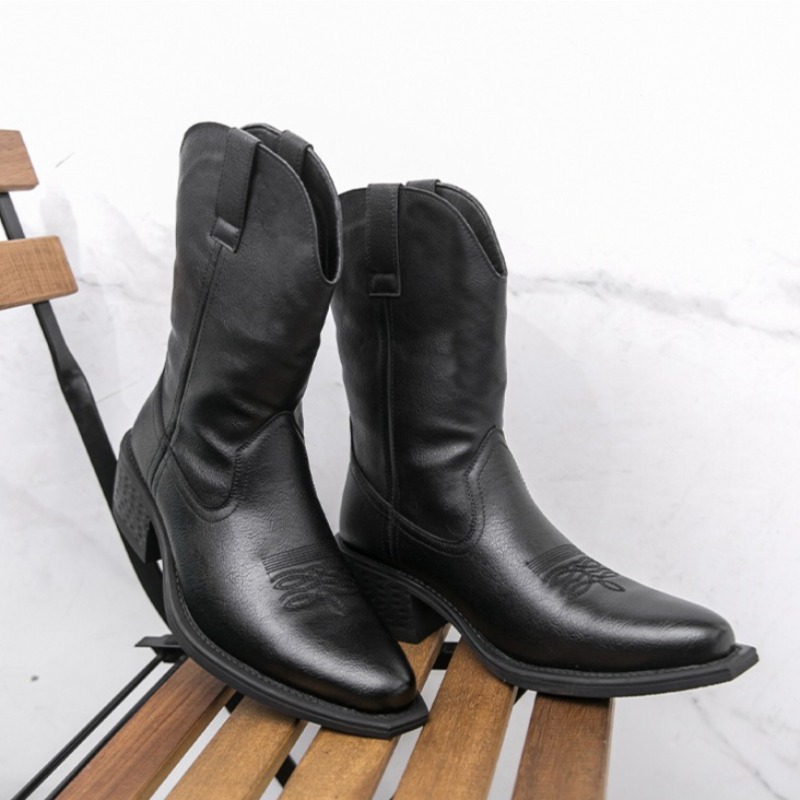 Men Boots Classic Embroidery W - огляд і ціна Embroidery On Leather
