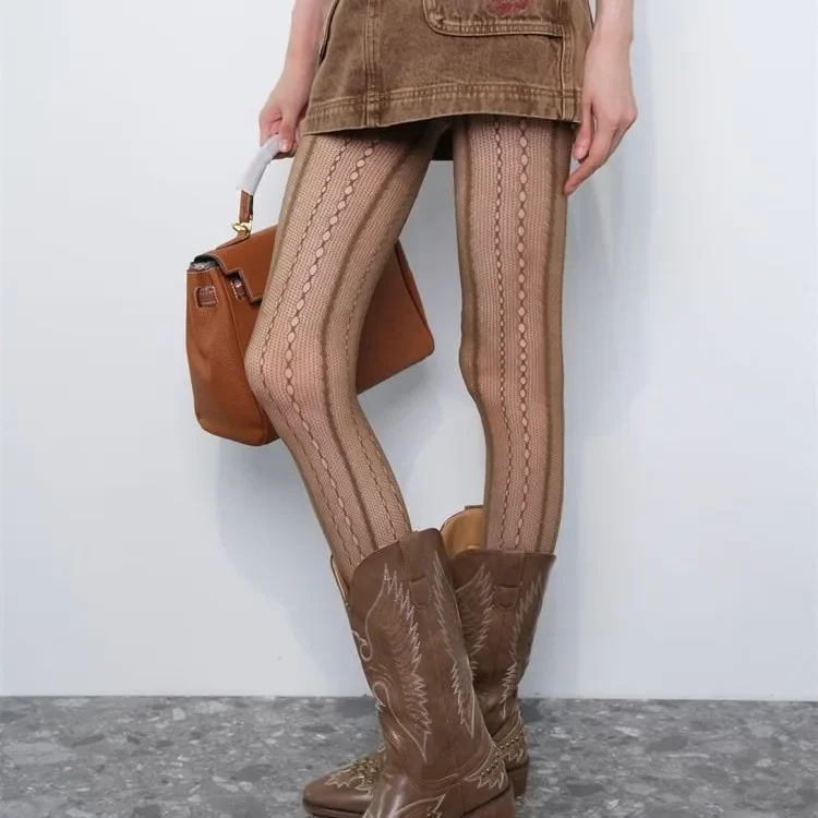 Retro Brown Lace Hollow Mesh F - огляд і ціна Embroidery On Socks