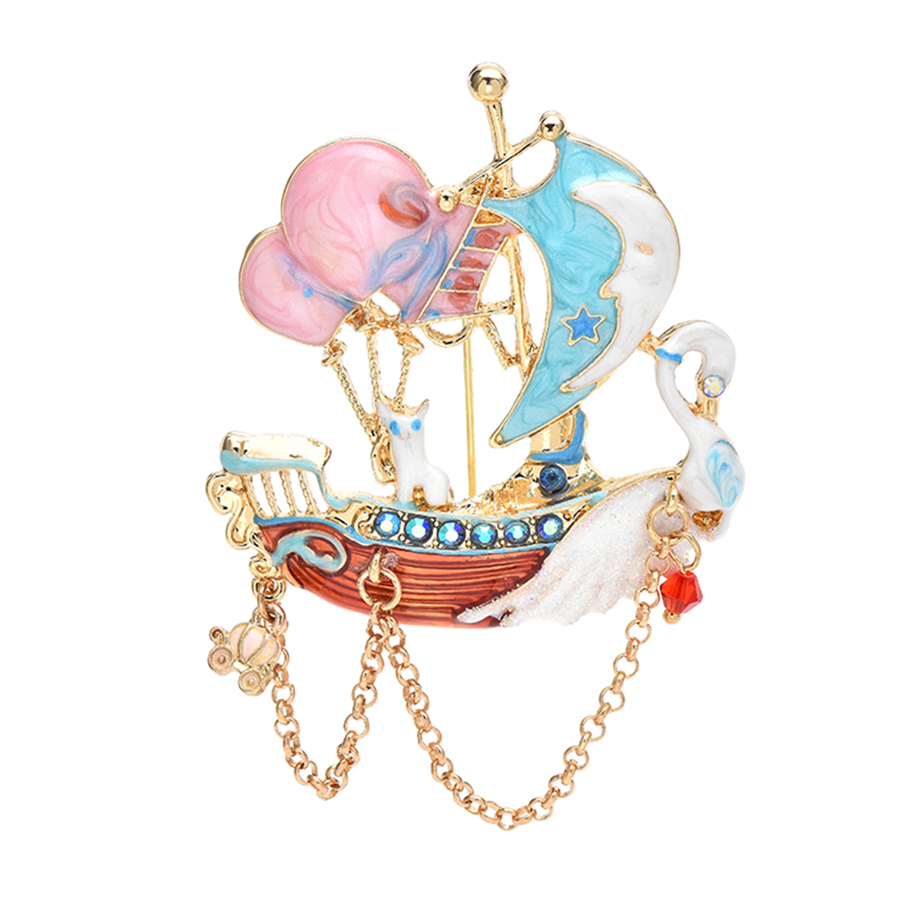 babay Romantic Swan Boat Brooc - огляд і ціна Embroidery Bali