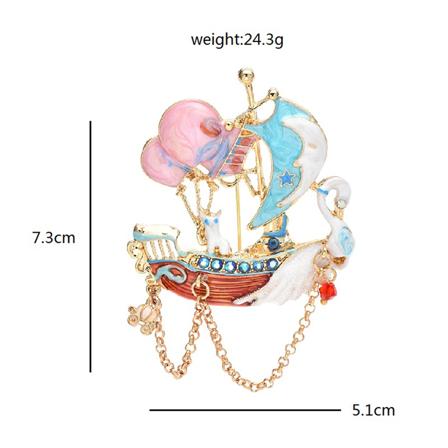 babay Romantic Swan Boat Brooc - огляд і ціна Embroidery Bali