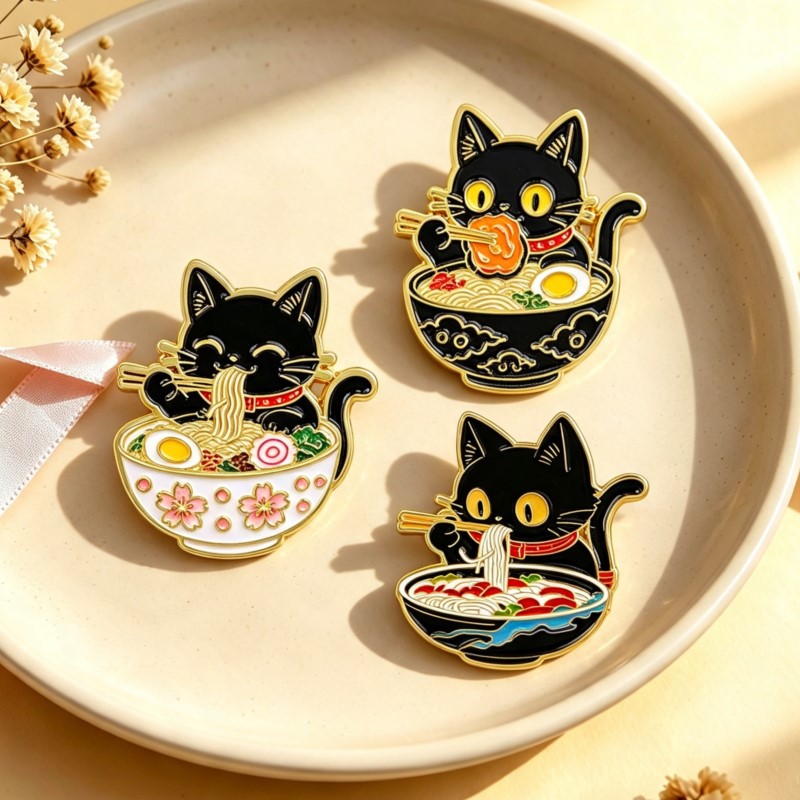 Cute Black Cat Eating Noodles  - огляд і ціна Embroidery Simple