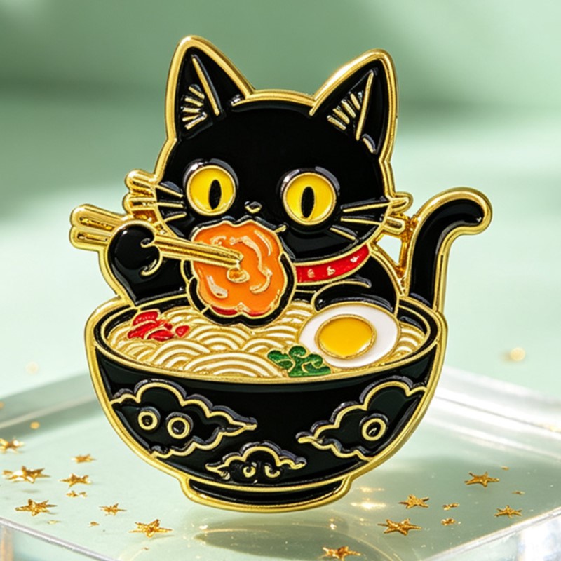 Cute Black Cat Eating Noodles  - огляд і ціна Embroidery Simple
