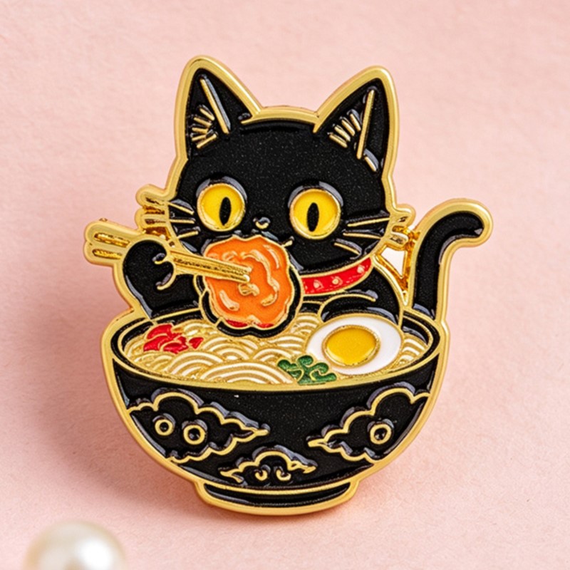 Cute Black Cat Eating Noodles  - огляд і ціна Embroidery Simple