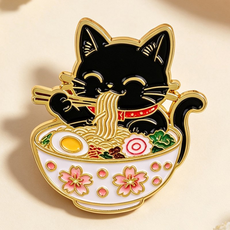 Cute Black Cat Eating Noodles  - огляд і ціна Embroidery Simple