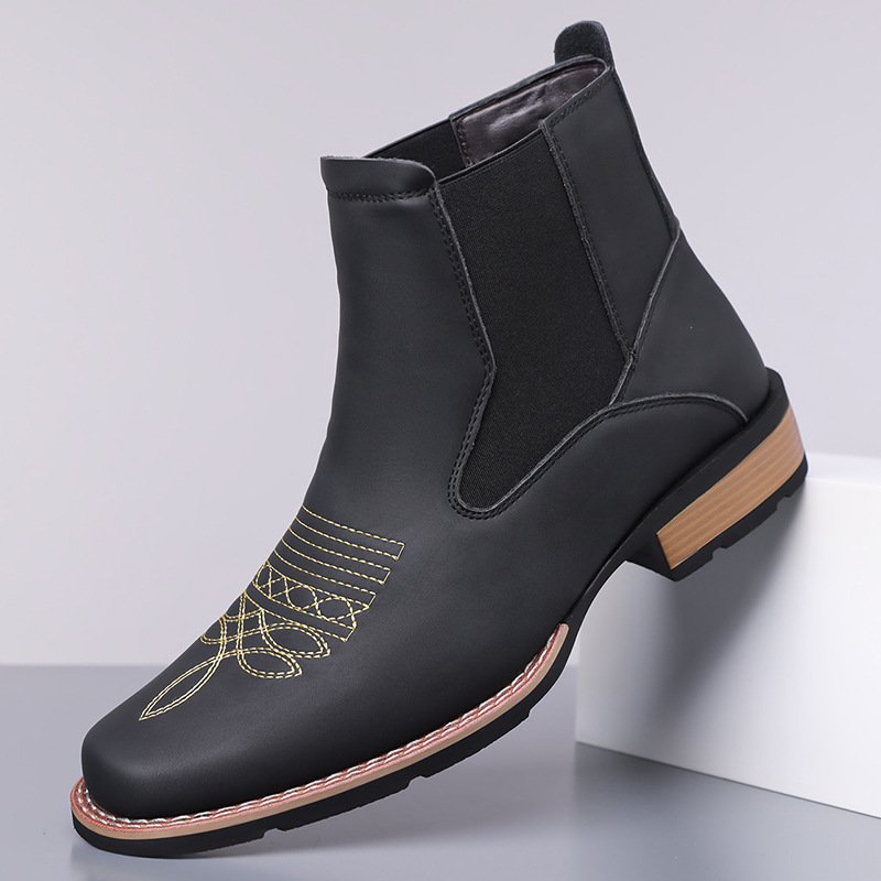 Men's Chelsea Boots High Quali - огляд і ціна Embroidery On Leather