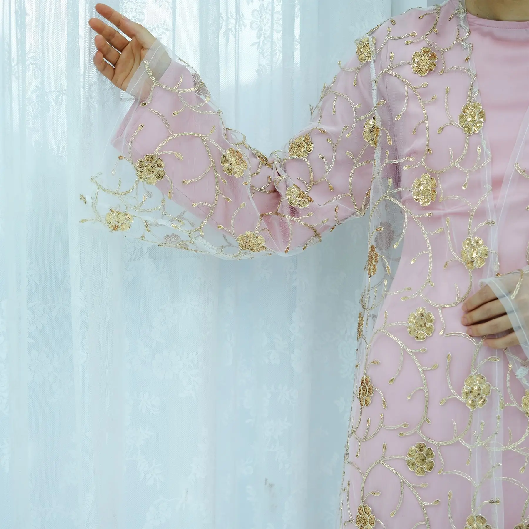 Muslim Mesh Kimono Cardigan Se - огляд і ціна Embroidery Kebaya