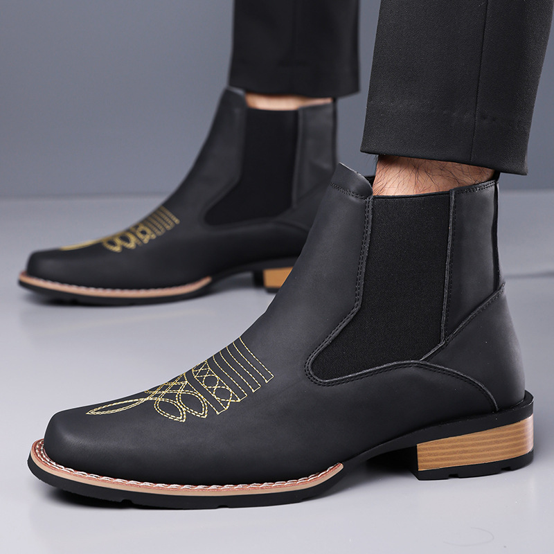 Luxury Men's Chelsea Boots Hig - огляд і ціна Embroidery On Leather