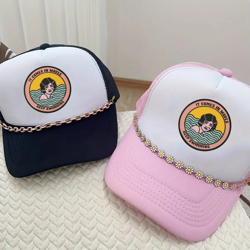 1PC Keep Swimming Girl Embroid - огляд і ціна Embroidery Hat Machine